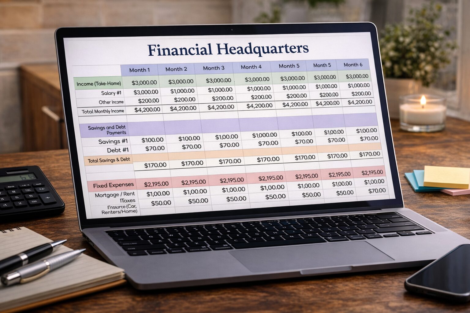 [Free] Financial Headquarters Spreadsheet Template for Budgeting & More